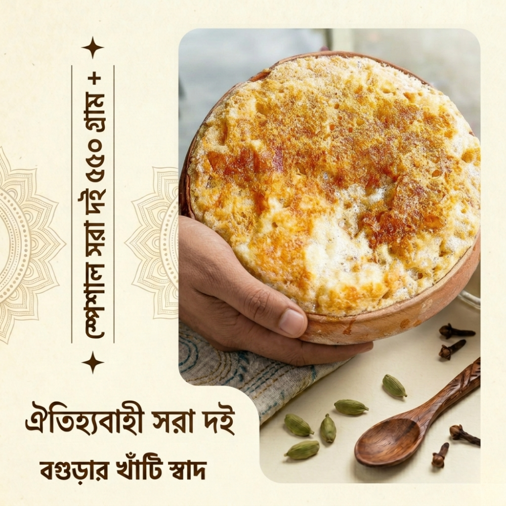 বগুড়ার স্পেশাল সরা দই দই ৫৫০ গ্রাম প্লাস