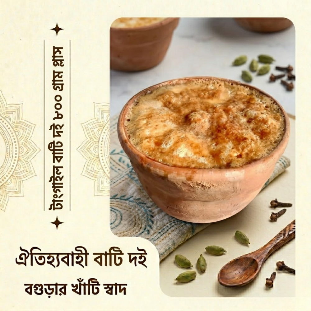 বগুড়ার টাংগাইল বাটি দই ৮০০ গ্রাম প্লাস